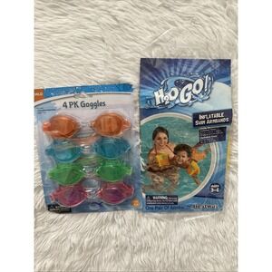 H20 GO! Inflatable Pineapple Swim Armbands ages 3-6 years 4 Pack Child Goggles